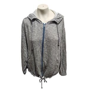 Free People 1970 Cropped Full Zip Up Hoodie Womens SZ L Lagenlook Boho Beachy